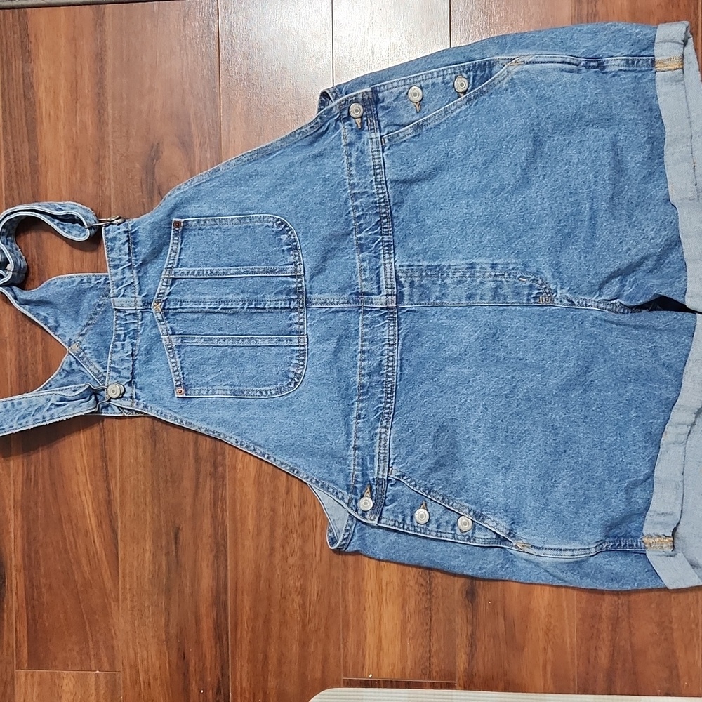 Old Navy Shortalls Blue Denim Y2k Jean  Bibs Overalls Shorts Barn Farmer XL